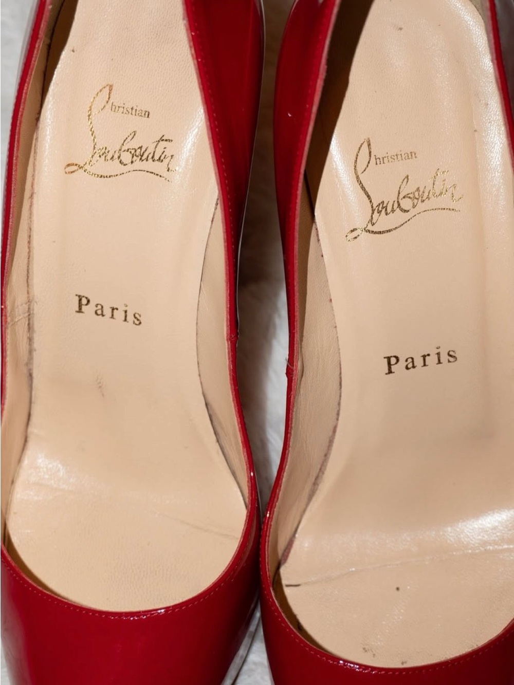 Christian Louboutin Red Patent Very Prive Pumps